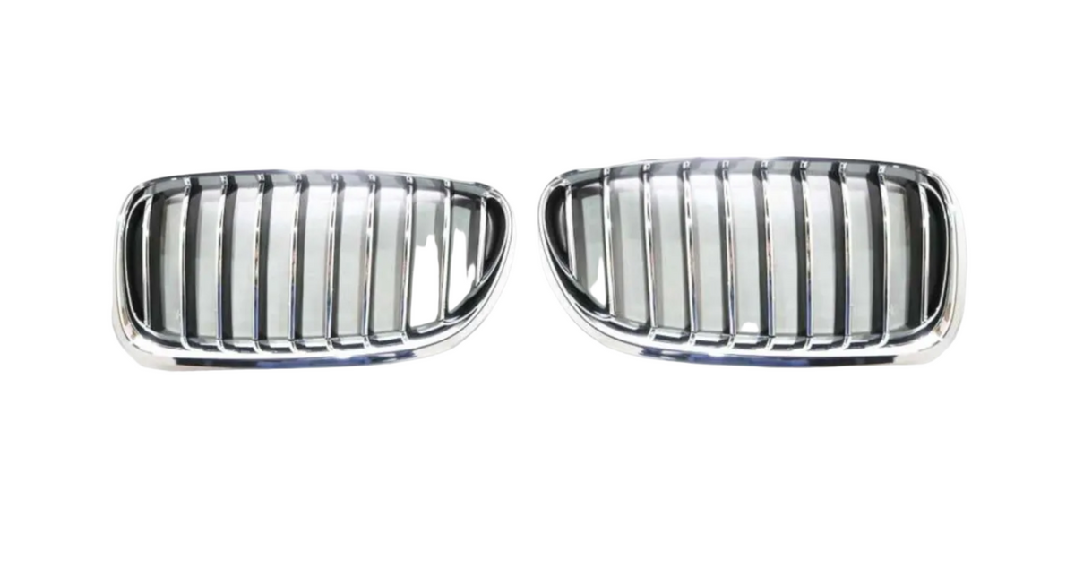 Full Chrome (10-Lines) Left 51137336477 & Right 51137336478 Compatible With BMW F10 (2010-2016) Tag No.14