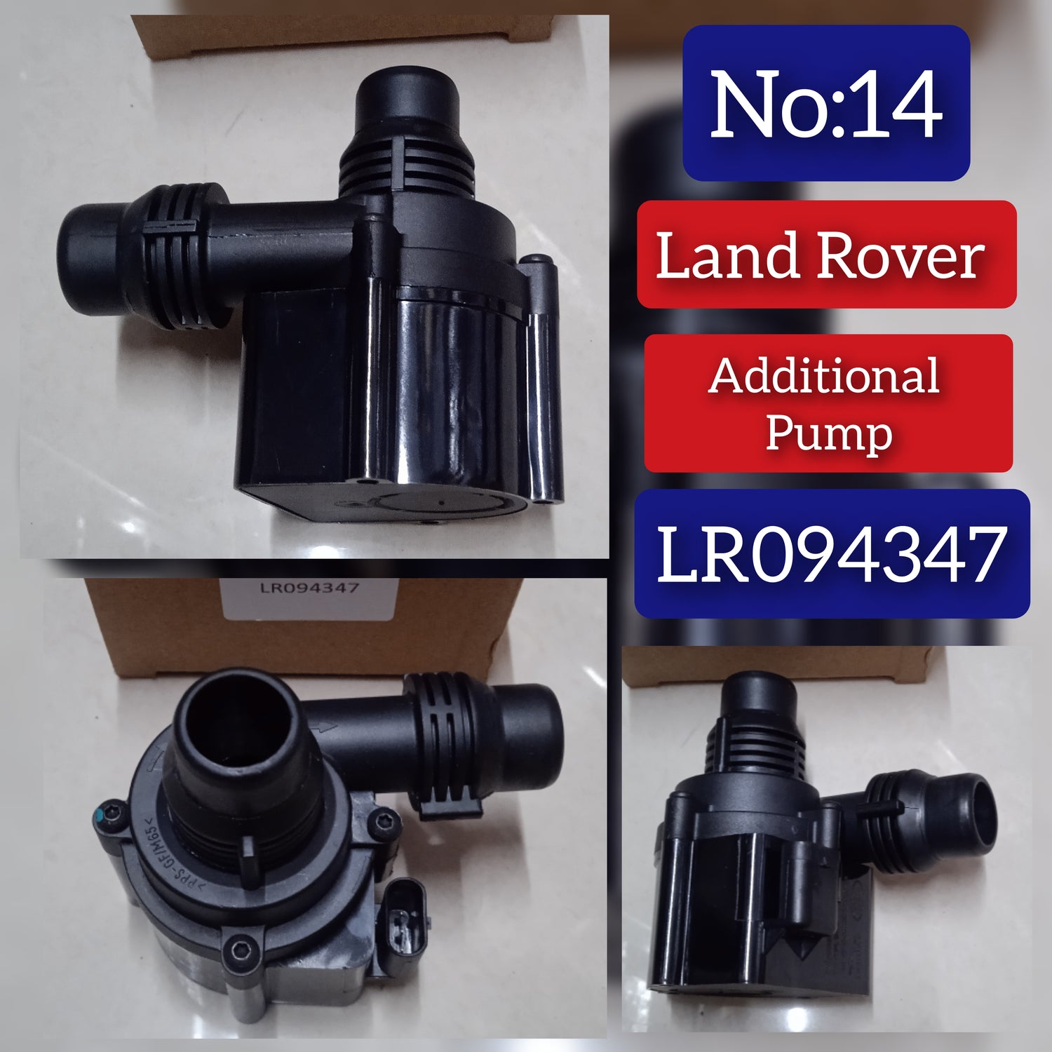 Auxiliary Water Pump J9C5220 Compatible With LAND ROVER RANGE ROVER EVOQUE (L538) Tag No.14
