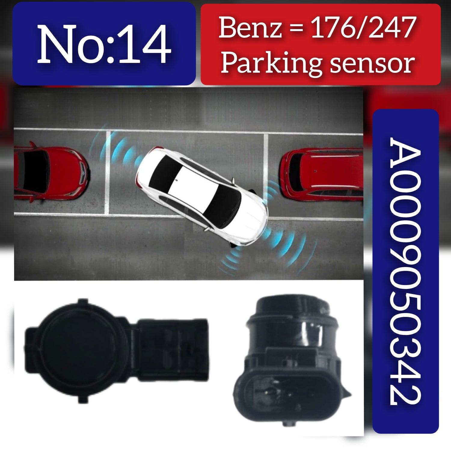 Parking Distance Control Sensors A0009050342 Compatible With  MERCEDES-BENZ A-CLASS W176 & B-CLASS W246 Tag-PS-14