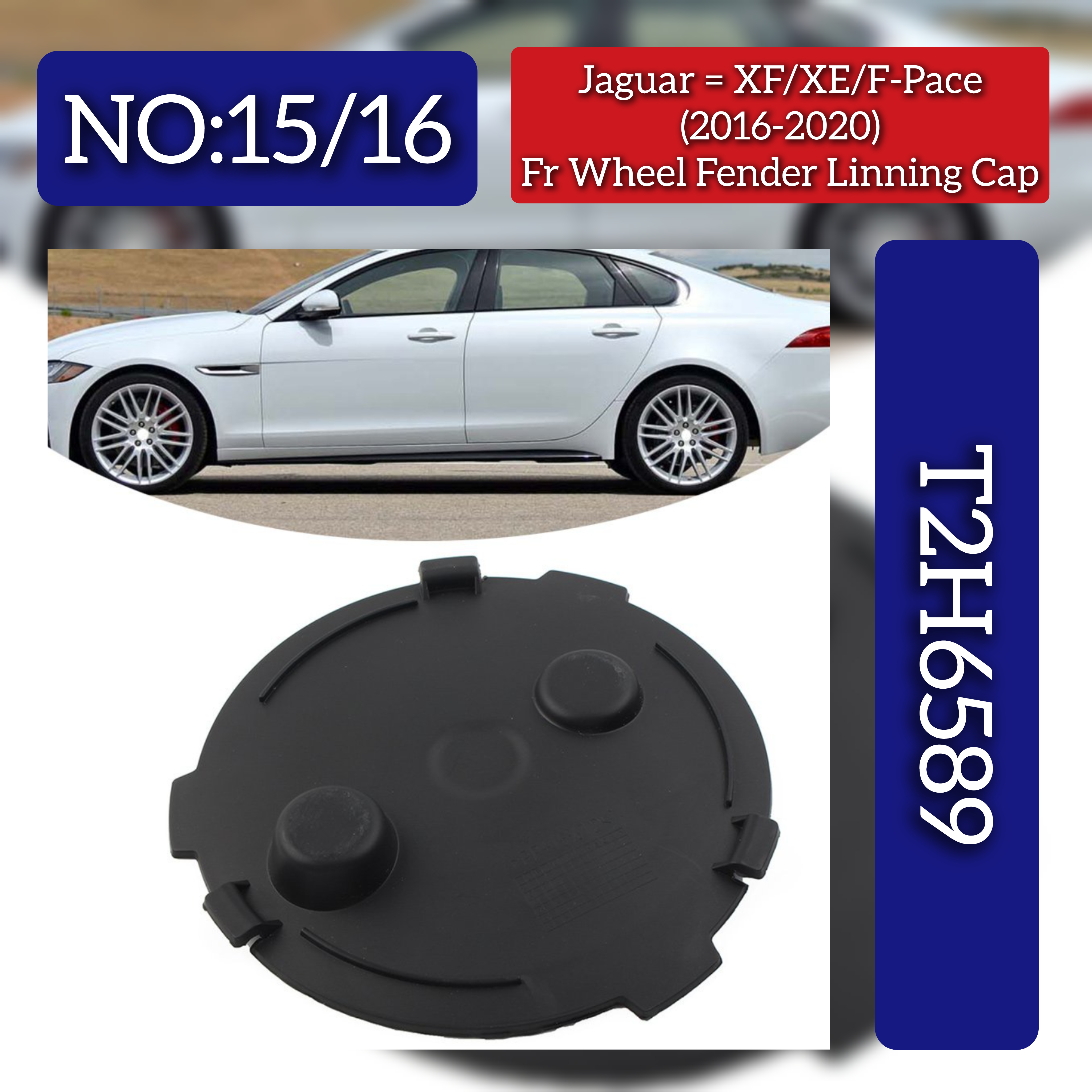 Front Wheel Arch Repair Wheelarch Closing Panels  T2H6589 Compatible With JAGUAR F-PACE (X761)