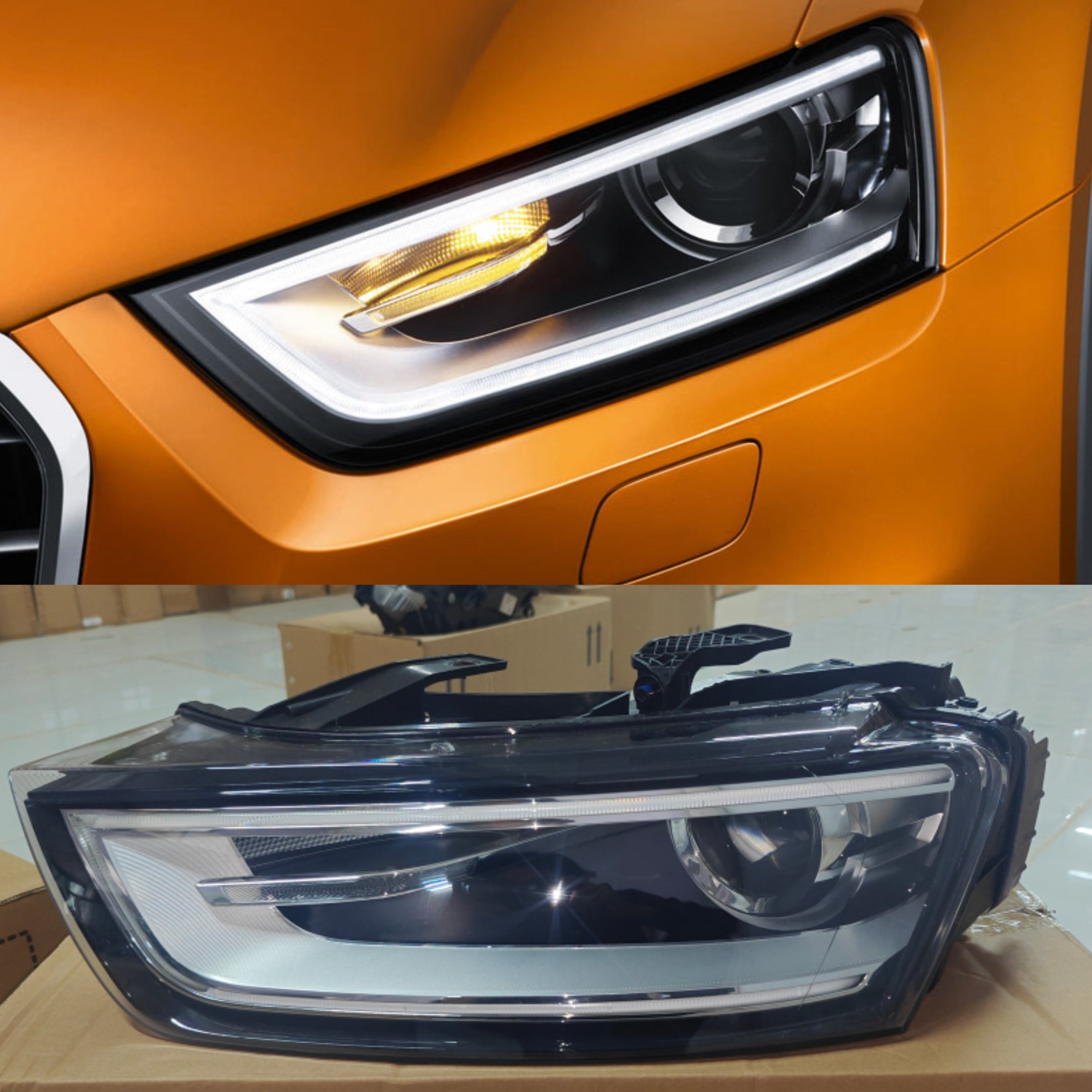 Complete Headlight Assy Set Right 8U0941006  & Left 8U0941005 Both Side (11 Pin) Compatible With AUDI Q3 8U (2011-2015) Tag No.151