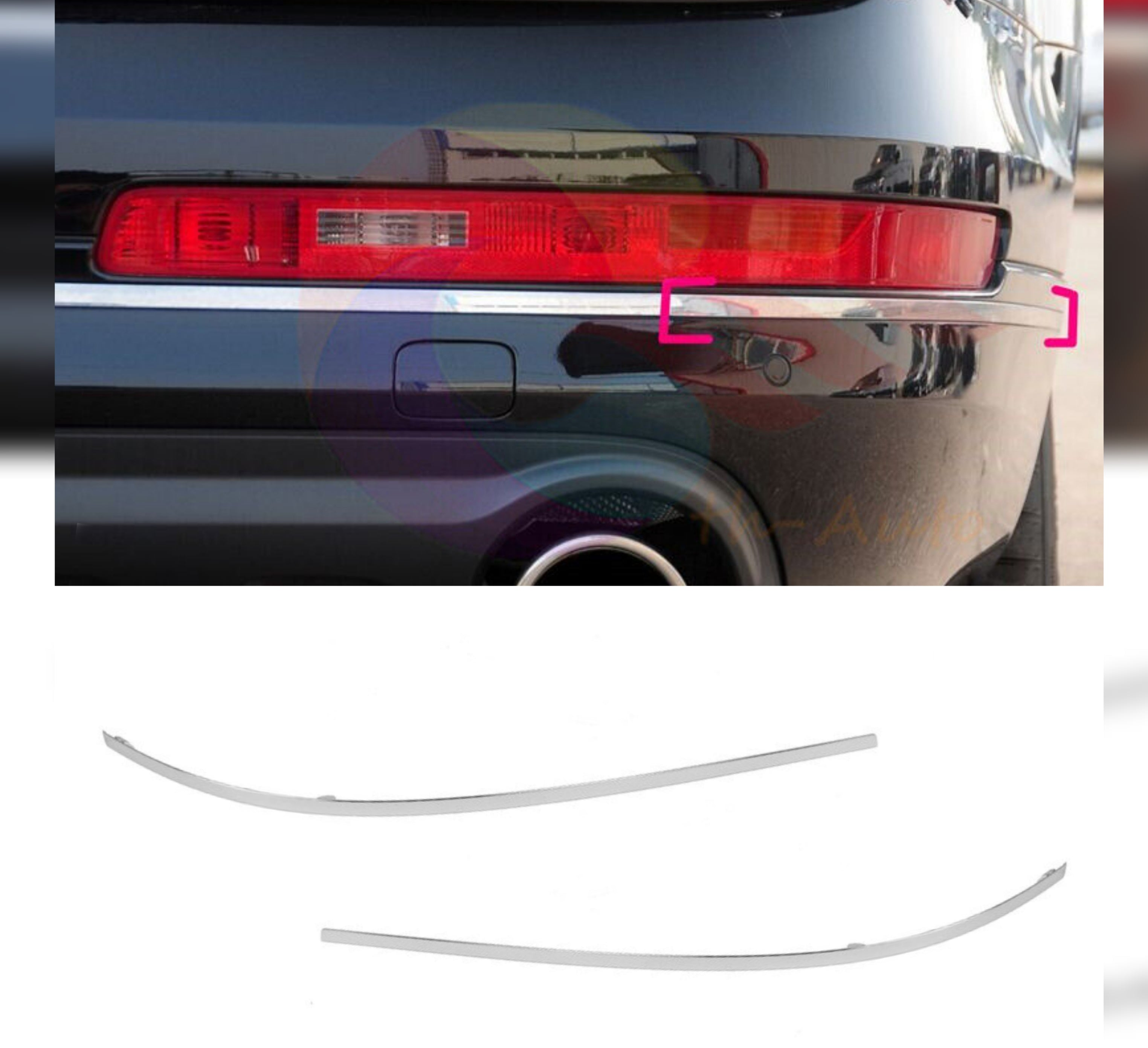 Rear Bumper Chrome Left 4L0807459 & Right 4L0807460 Compatible With Audi Q7 4L (2010-2015) Tag No.151