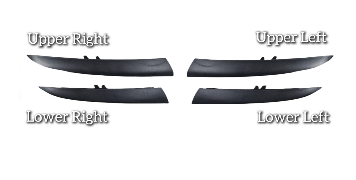 Fog Lamp Upper Chrome Left 95850568510 & Right 95850568610 & Lower Chrome Left 95850587710 & Right 95850587810 Compatible With Porsche Cayenne (2011-2014) Tag No.152