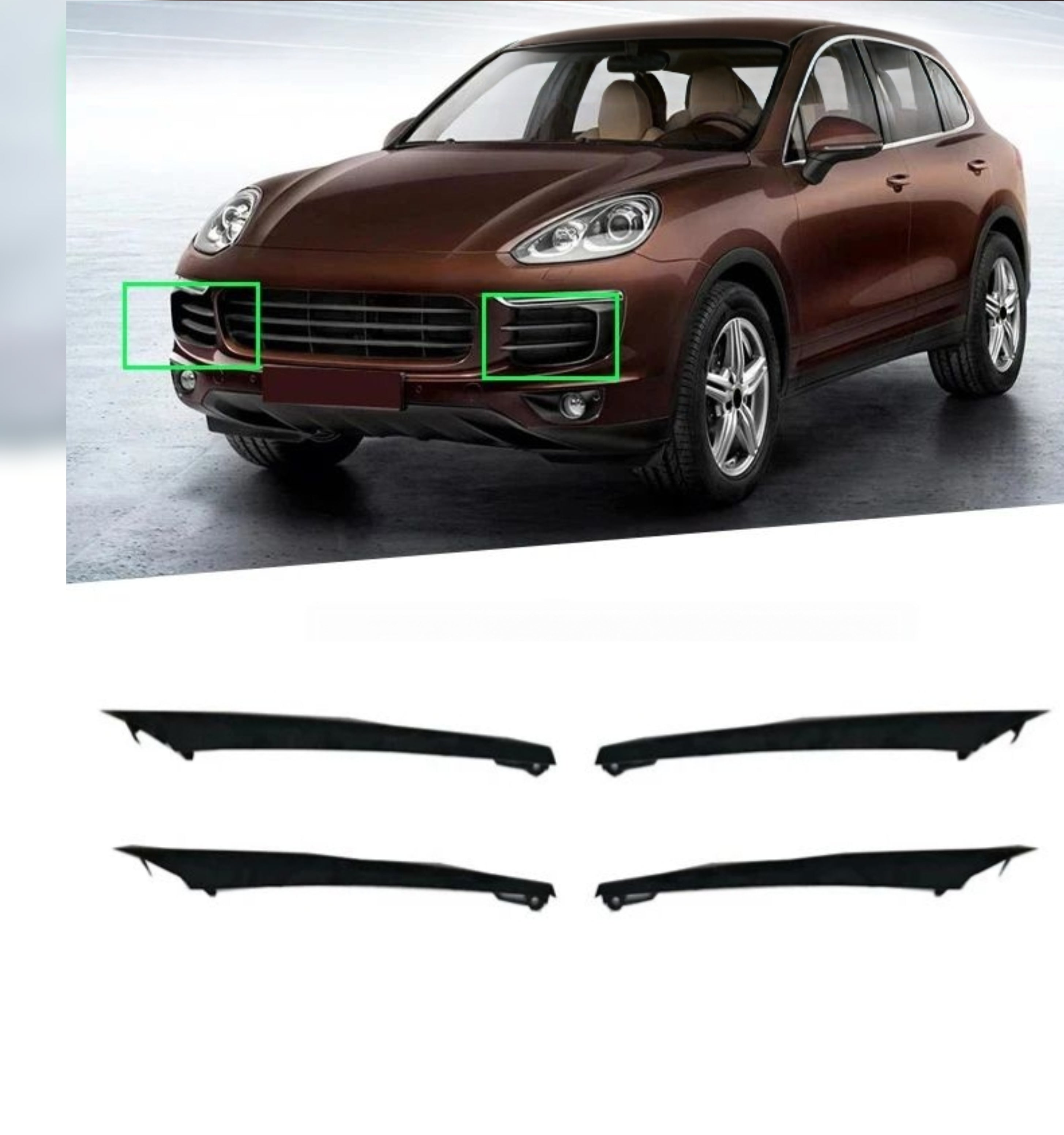 Fog Lamp Chrome Upper Left 95850568540 & Upper Right 95850568640 & Lower Left 95850568545 & Lower Right 95850568645 Compatible With Porsche Cayenne (2015-2017) Tag No.153