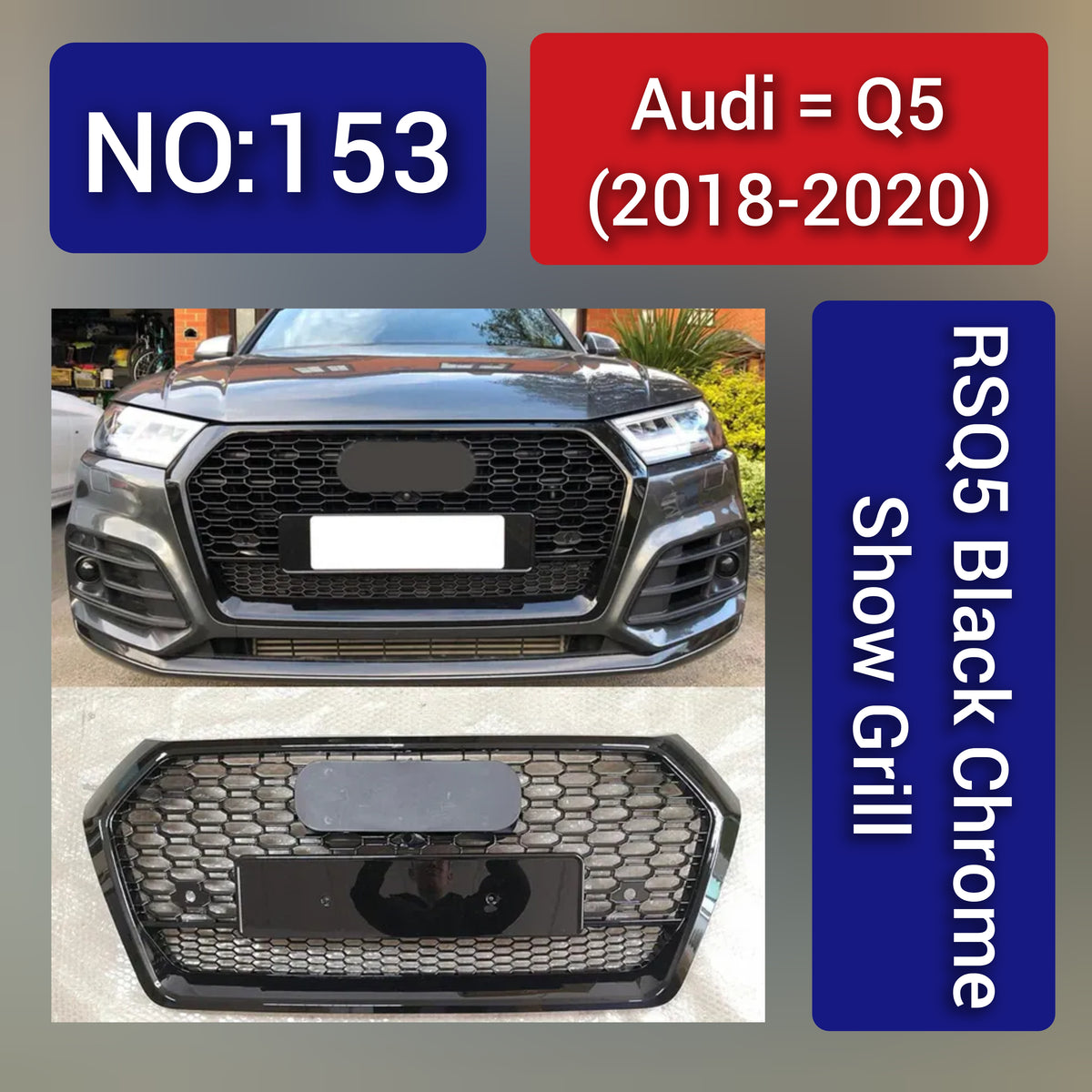 Audi Q5 (2018-20) RSQ5 Black Chrome Show Grill