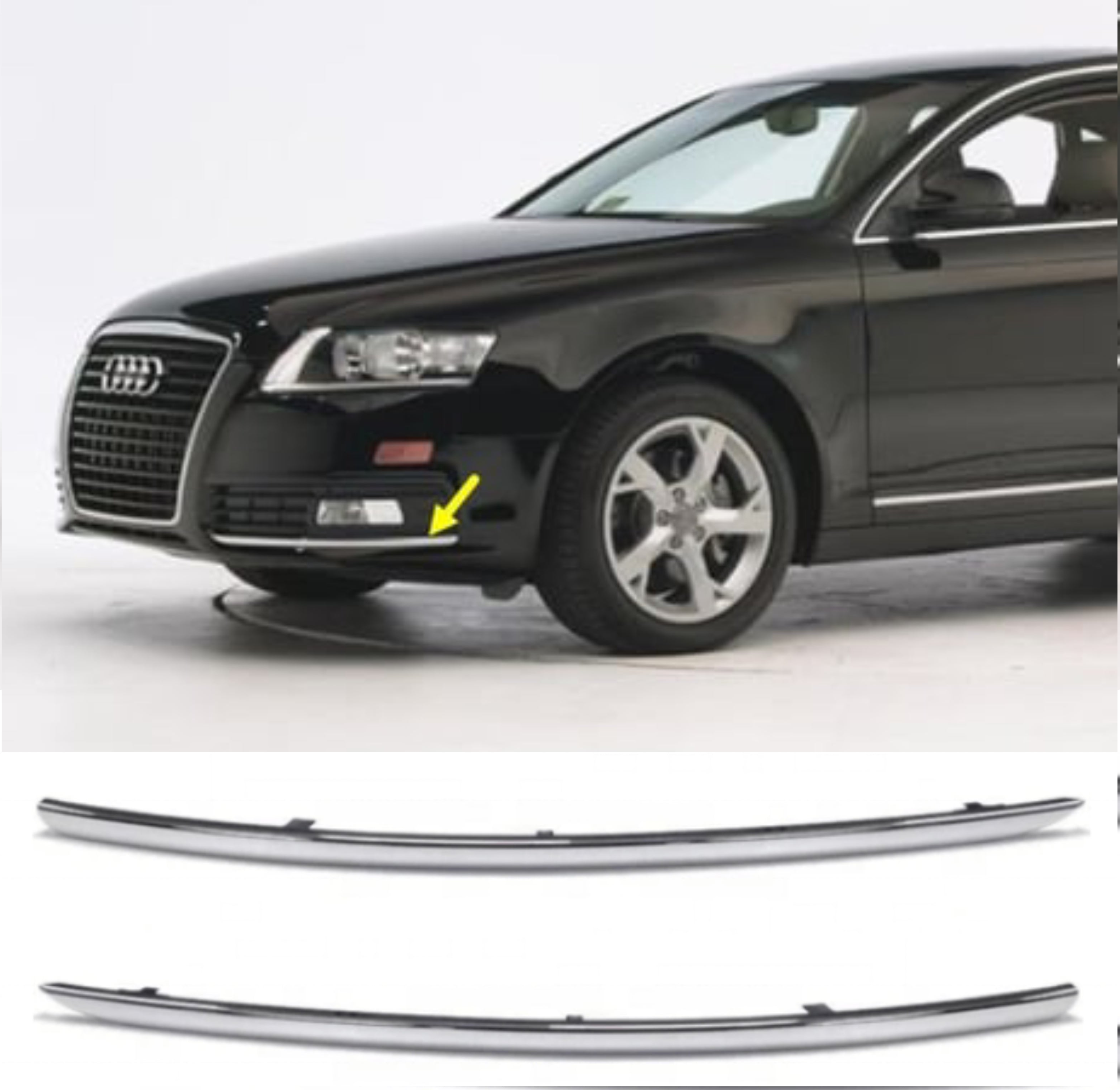 Front Bumper Stripe Left 4F0853065A & Right 4F0853066A Compatible With Audi (A6) (C6) (2008-2011) Tag No.153