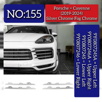 Fog Lamp Cover Chrome Set (Silver) Upper Left 9Y0807245A & Upper Right 9Y0807246A & Lower Left 9Y0807245 & Lower Right 9Y0807246 Compatible With Porsche Cayenne (2018-2020) Tag No.155