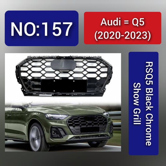 Show Grill Audi Compatible With  Q5(2020-23) RSQ5 Black Chrome