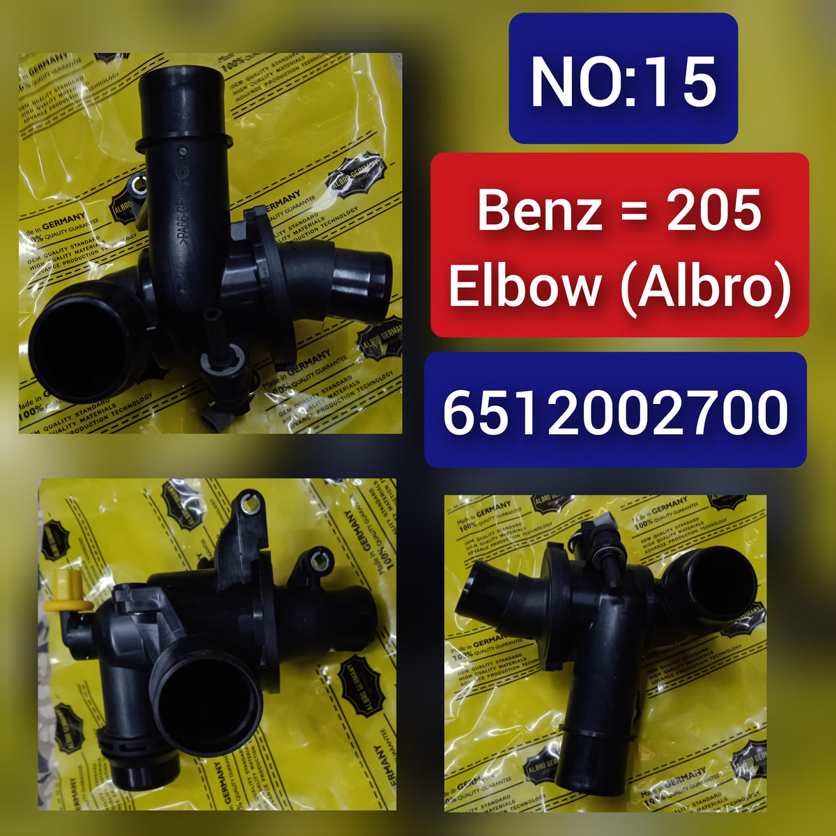 Engine Coolant Thermostat 6512001515 6512001300 Compatible With MERCEDES-BENZ C-CLASS W205 Tag-E-15