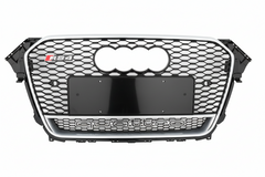 RS4 Quattro Silver Honeycomb Show Grill Compatible With Audi A4 B8 Facelift (2013-16) Tag No.15