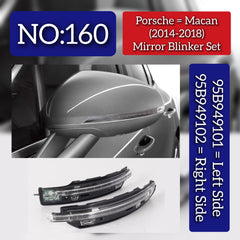 Mirror Light Left 95B949101 & Right 95B949102 Compatible With Porsche Macan (2014-2018) Tag No.160