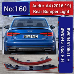 Rear Bumper Reflector Right 8W0945106d & Left  8W0945105d Compatible With Audi A4 (2016-19) Tag No.160