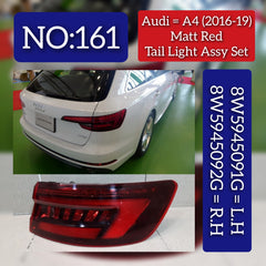 Tail Light Rear Lamp Compatible With AUDI A4 B9 (8W2, 8WC) | A4 / S4 2016 Tail Light Rear Lamp Left  8W5945091G  8W5945091E & Right 8W5945092G 8W5945092E Tag No.161