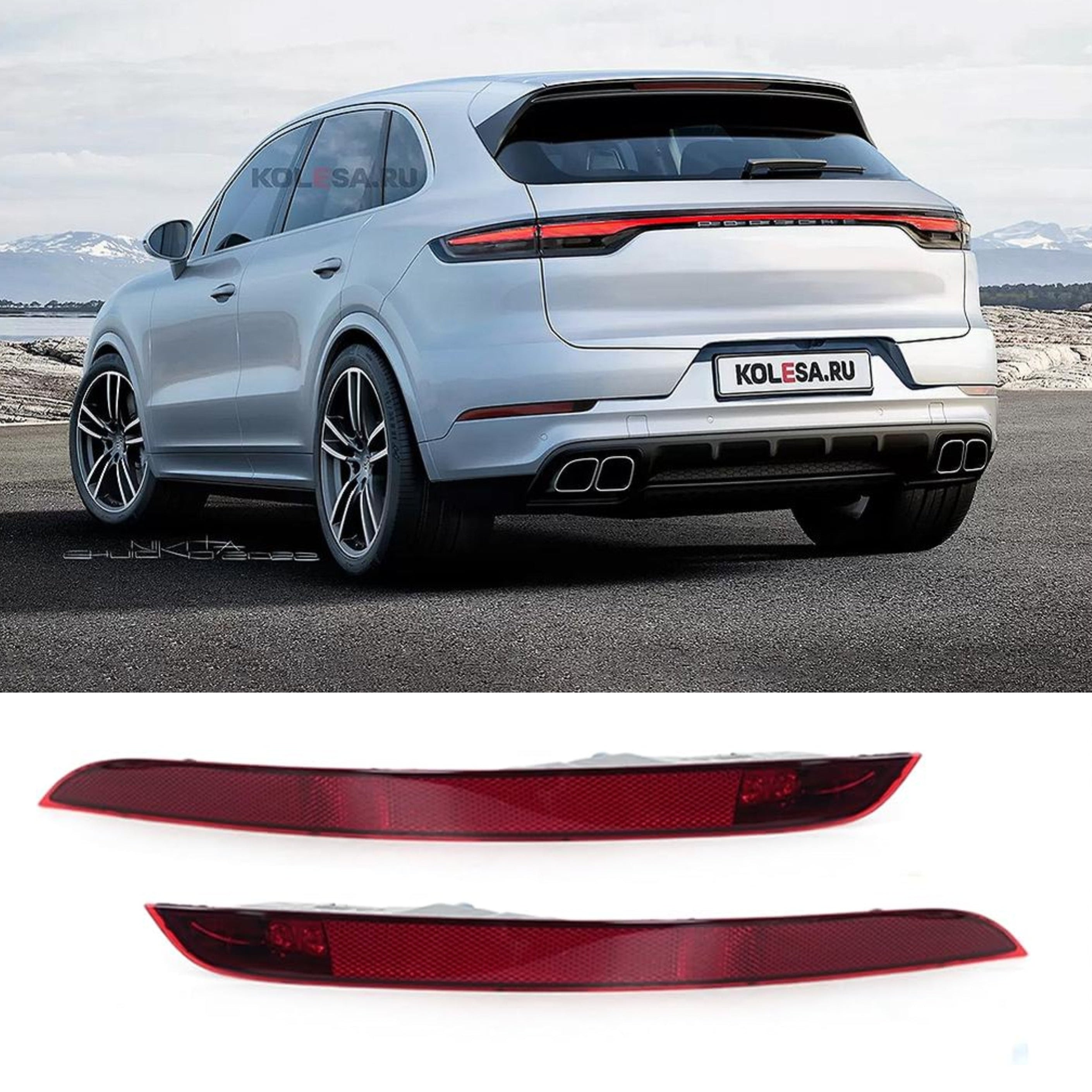 Rear Bumper Reflector Right 9Y0945726 9Y0945726A & Left 9Y0945725 9Y0945725A Compatible With Porsche Cayenne (2020-2024) Tag No.163