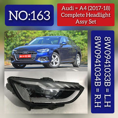 Headlight Headlamp Left 8W0941033B & Right 8W0941034B (Without Blaster) Compatible With AUDI A6 (2017-2018)