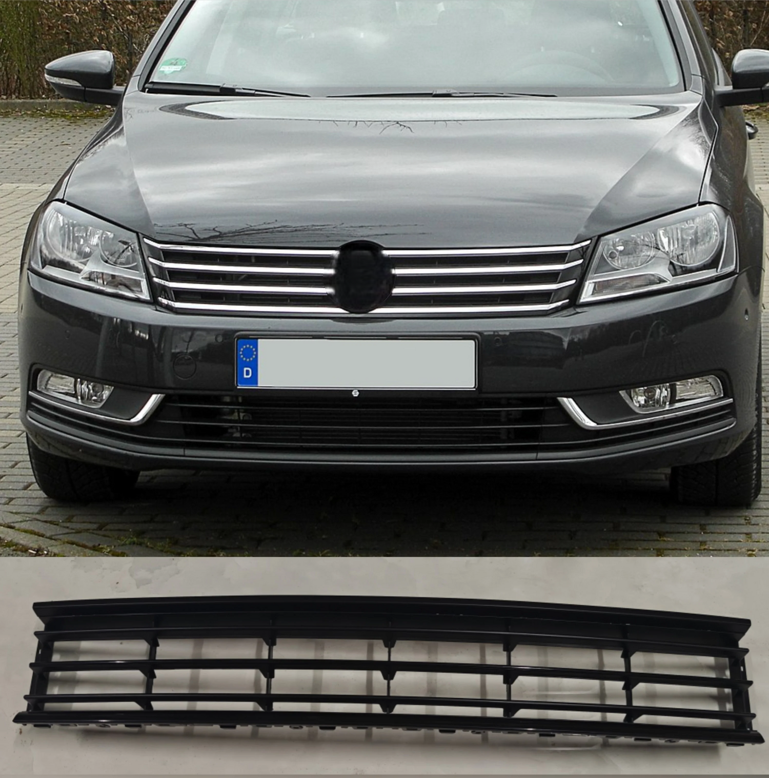 Front Bumper Lower Grill With Middle Chrome 3AA8536773AA8536773AA8536773AA8536773AA853677Compatible With Volkswagen PASSAT B7 (362) Tag No.167