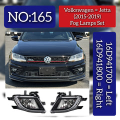 Fog Lamp Left 16D941700 & Right 16D941700 5C7941700P 5C7941700R Compatible With Volkswagen Jetta VI (5K2)(2015-2019) Tag No.165