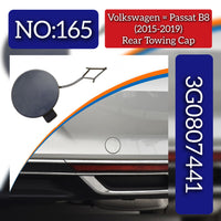Rear Bumper Tow Towing Cap Cover Hook 3G0807441 Compatible With VW PASSAT B8 (362) (2015-2019) Tag No.165