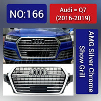 Show Grill Compatible With  Audi Q7(2016-19) AMG Silver Chrome