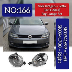 Fog Lamp Left 5K0941699 & Right 5K0941700 Compatible With Volkswagen Jetta (2010-2014) Tag No.166