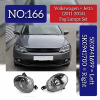 Fog Lamp Left 5K0941699 & Right 5K0941700 Compatible With Volkswagen Jetta (2010-2014) Tag No.166