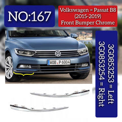 Front Bumper Chrome Left 3G0853253 Right 3G0853254 Compatible With Volkswagen PASSAT B8 (362) Tag No.167