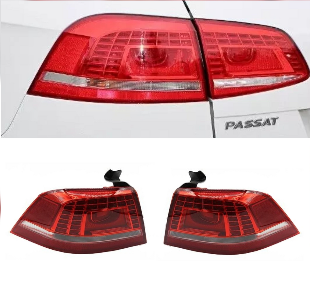 Tail Light Left 3AD945207 3AD945207A 3AD945207D 3AE945207B  & Right 3AD945208 3AD945208A 3AD945208D 3AE945208B (4 Pin) Compatible With VW PASSAT B7 (2010-2014) No.167
