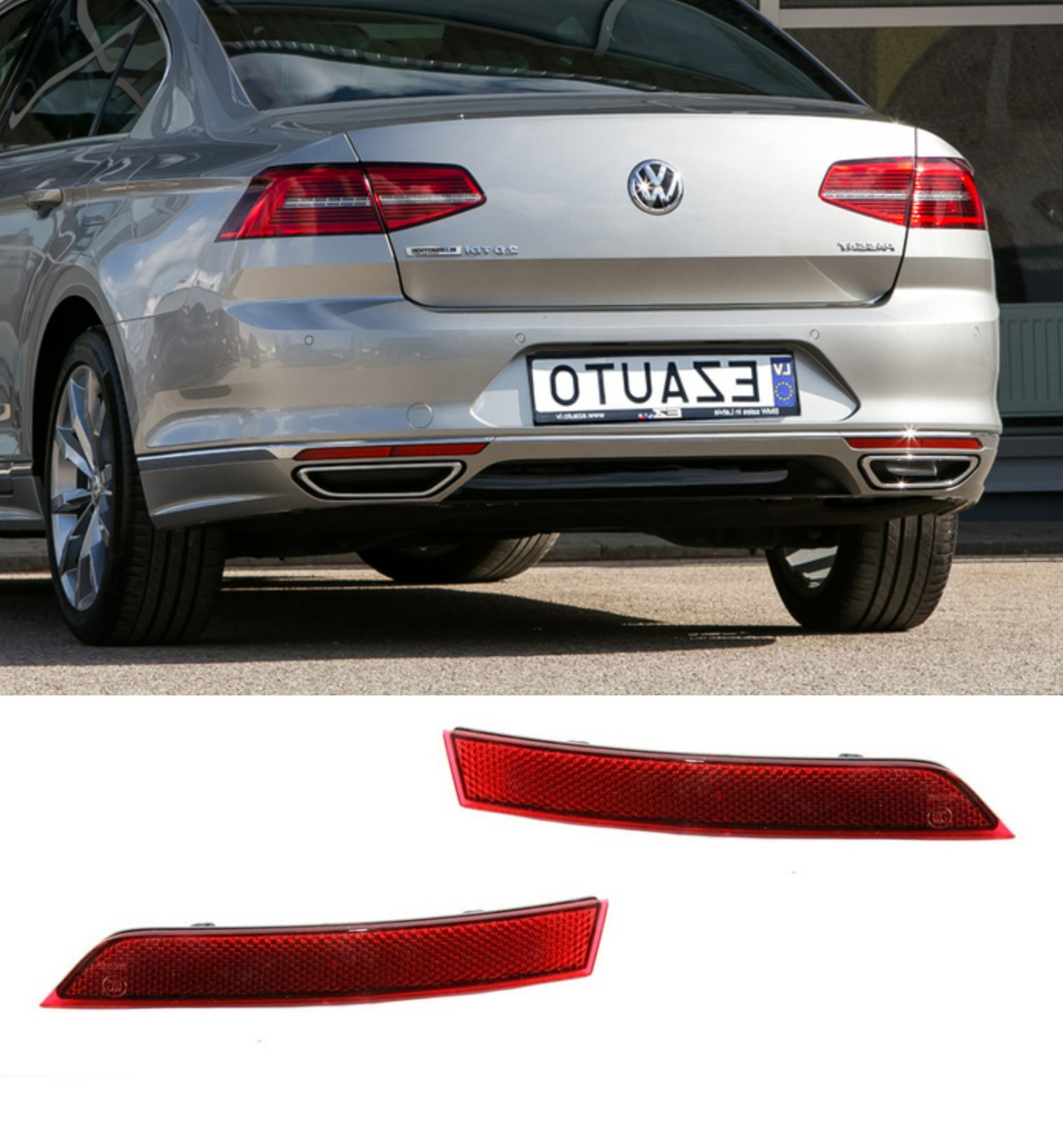 Outer Rear Bumper Reflector  Left Rear Bumper Reflector Left 3GD945103A & Right 3GD945104A Compatible With VW PASSAT B8 (2015-2019) Tag No.169