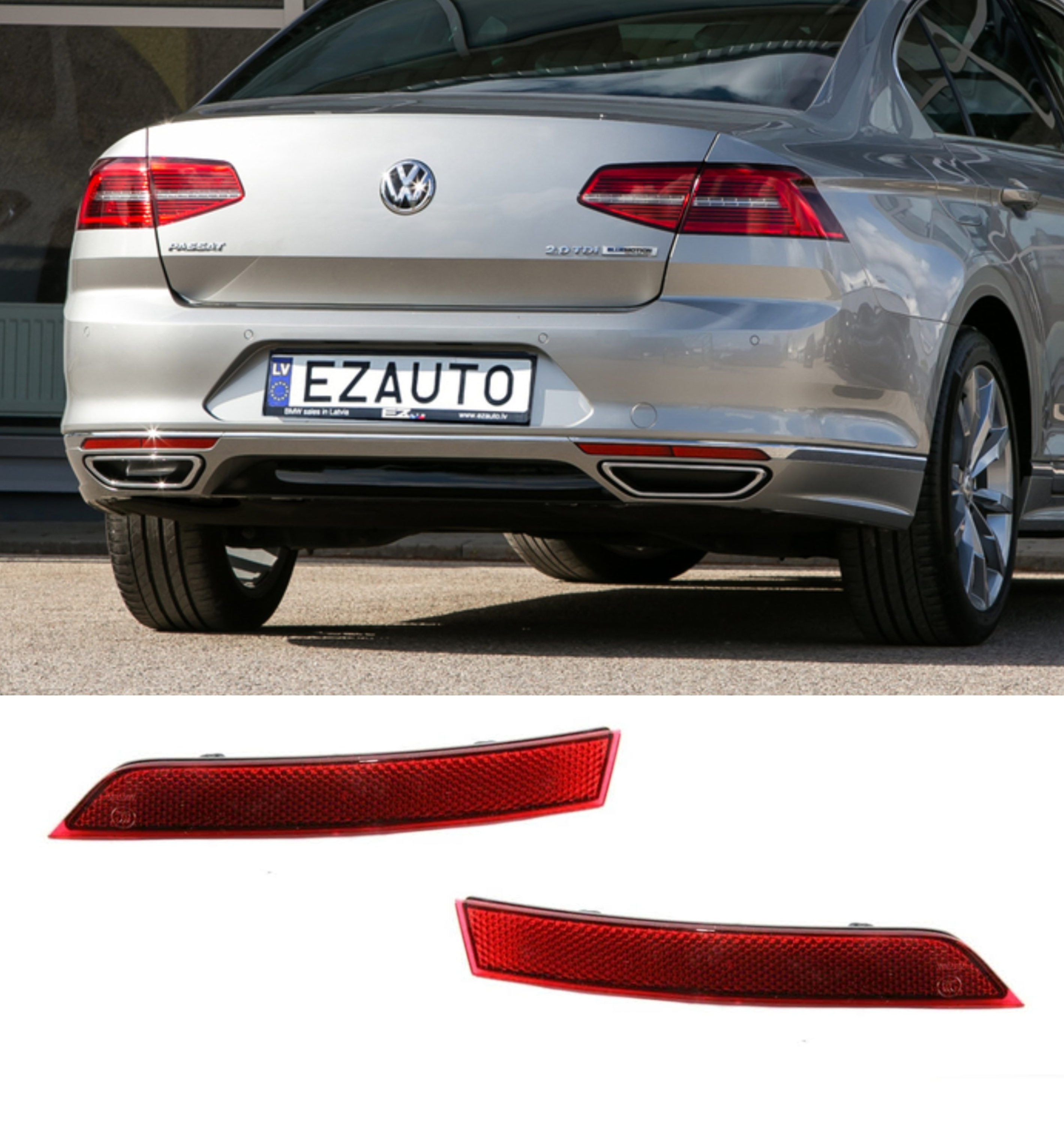 Outer Rear Bumper Reflector  Left Rear Bumper Reflector Left 3GD945103A & Right 3GD945104A Compatible With VW PASSAT B8 (2015-2019) Tag No.169