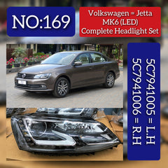 Headlight Headlamp Left Headlight Headlamp Left 5C7941005 & Right 5C7941006  (Without Blaster) Compatible With Volkswagen Jetta MK6 (LED)