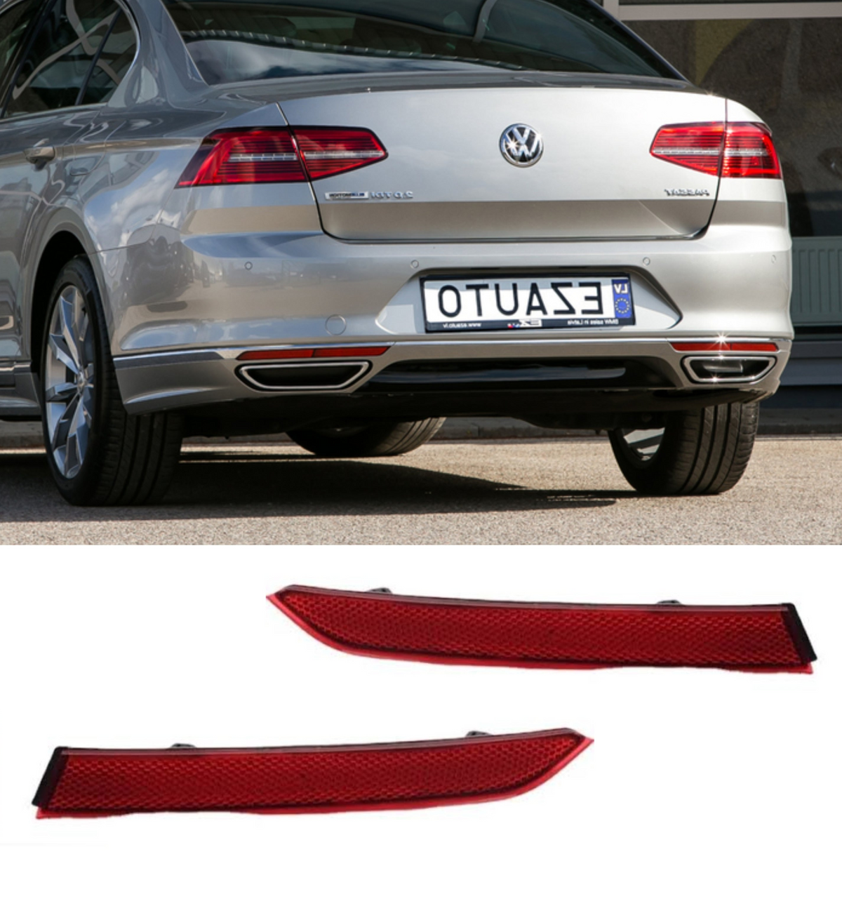 Inner Rear Bumper Reflector Left Rear Bumper Reflector Left 3GD945105A & Right 3GD945106A Compatible With VW PASSAT B8 (2015-2019) Tag No.169