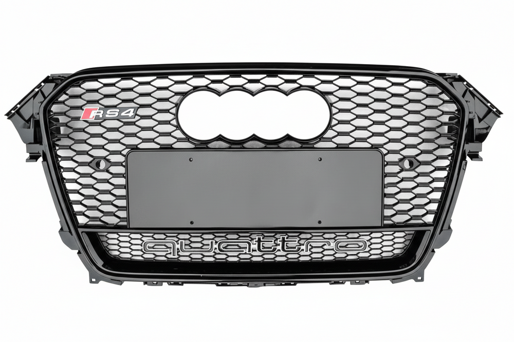 RS4 Quattro Black Honeycomb Show Grill Compatible With Audi A4 B8 Facelift (2012-15) Tag No.16