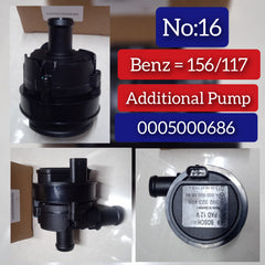 Auxiliary Water Pump A0005000686 0005000686 Compatible With MERCEDES-BENZ A-CLASS (W176) & B-CLASS Sports Tourer (W246, W242) & CLA Coupe (C117) & GLA-CLASS (X156) Tag No.16