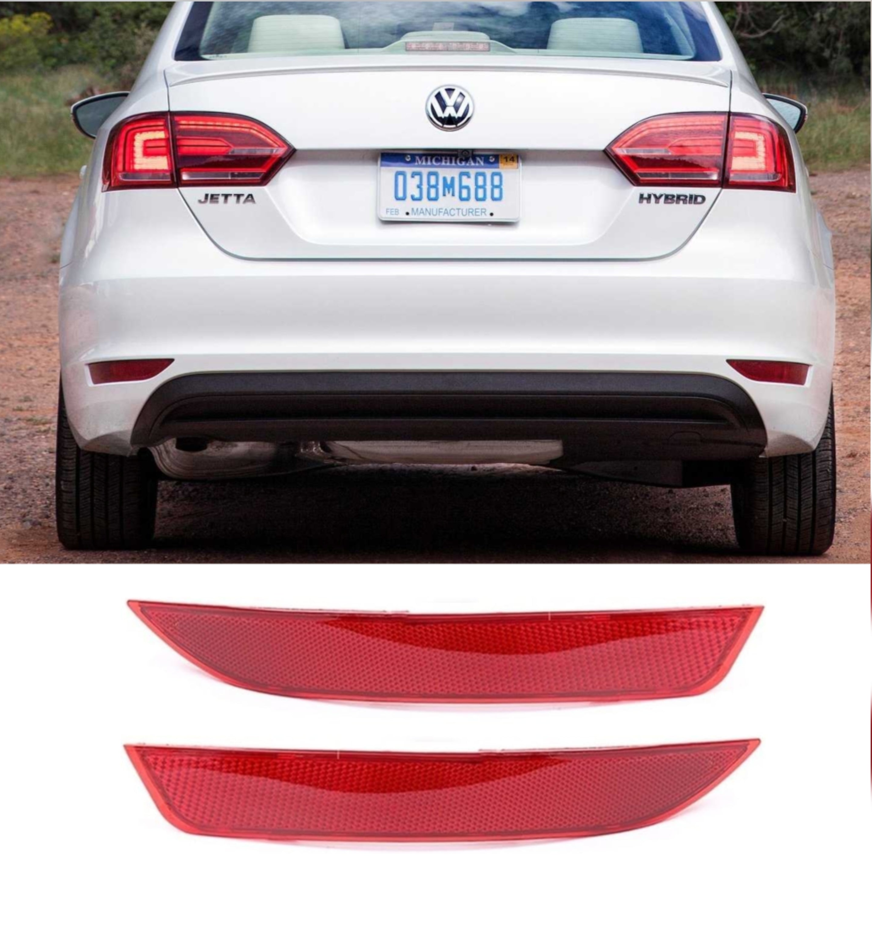 Rear Bumper Reflector Left Rear Bumper Reflector Left 5C6945105 & Right 5C6945106 Compatible With VW JETTA IV (162,163)& Right 16D945106 Compatible With VW JETTA IV (162,163)