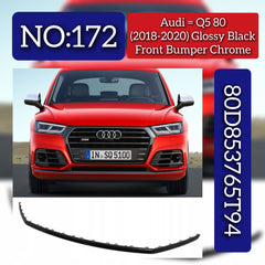Front Bumper Glossy Black Chrome 80D853765T94 Compatible With Audi Q5 80 (2018-2020) Tag No.172
