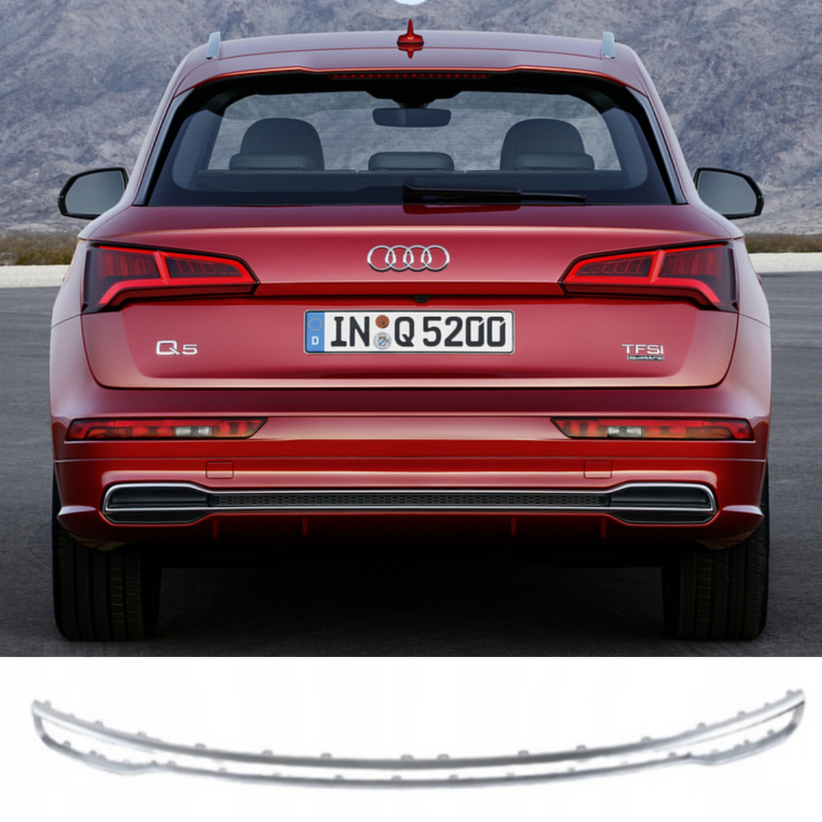 Rear Bumper Chrome 80A807578 Compatible With Audi Q5 80 (2016-2021) Tag No.173