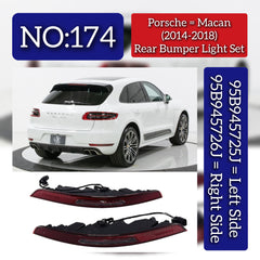Rear Bumper Light Left 95B945725J & Right 95B945726J Compatible With Porsche Macan (2014-2018) Tag No.174