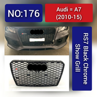 Show Grill   Compatible With Audi A7 (2010-2015) RS7 Black Chrome  No.176