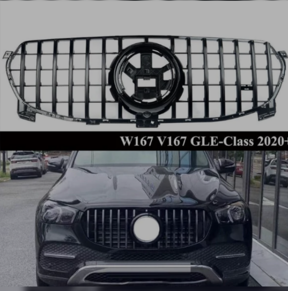 GTR Black Chrome Show Grill  Compatible With  Mercedes  Benz GLE-Class W167 (2019-2023) Tag 94