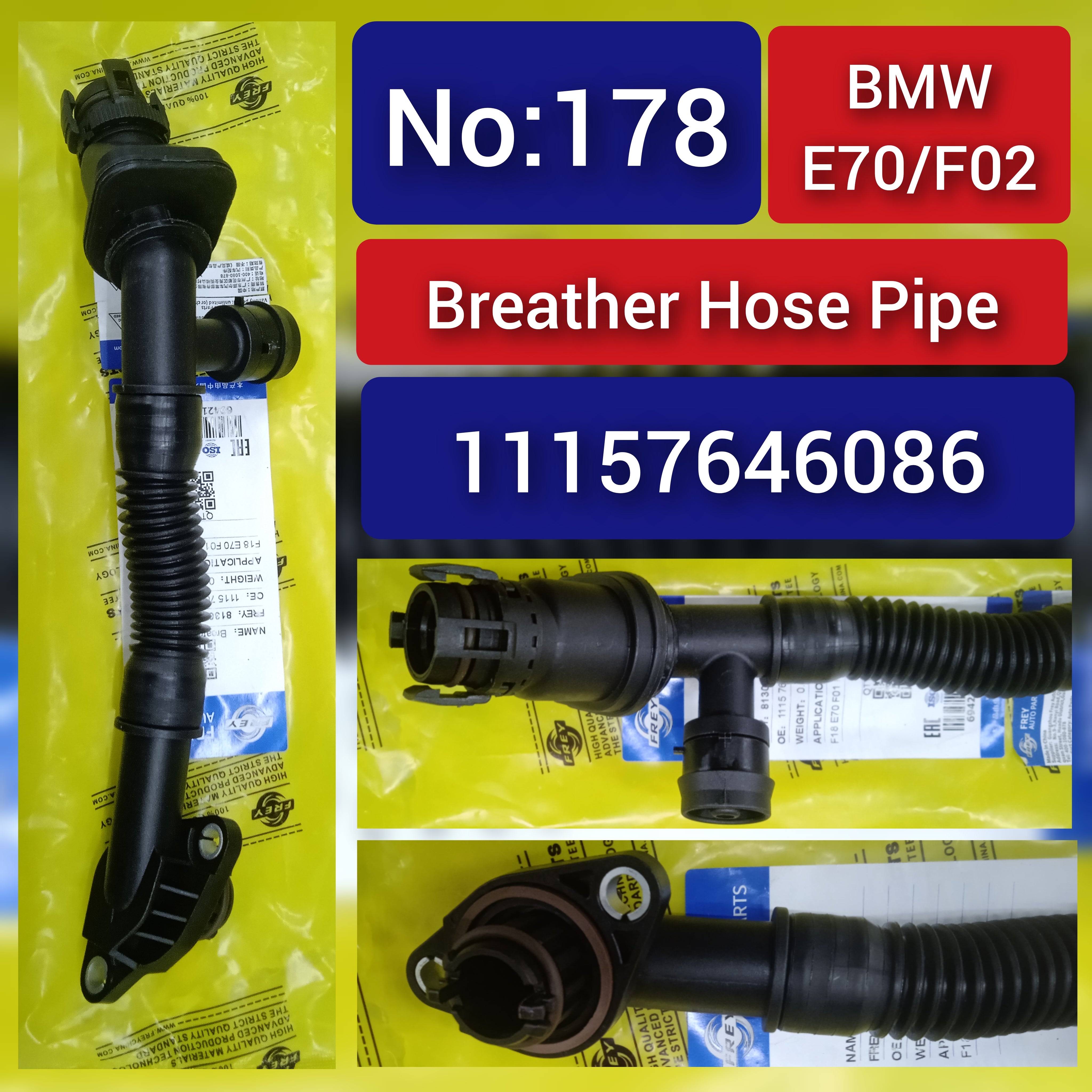 Breather hose Pipe 11157646086 11157575642 Compatible With BMW 6 Convertible (F12) &  6 Coupe (F13) &  7 (F01, F02, F03, F04) &  X5 (E70) &  X6 (E71, E72)