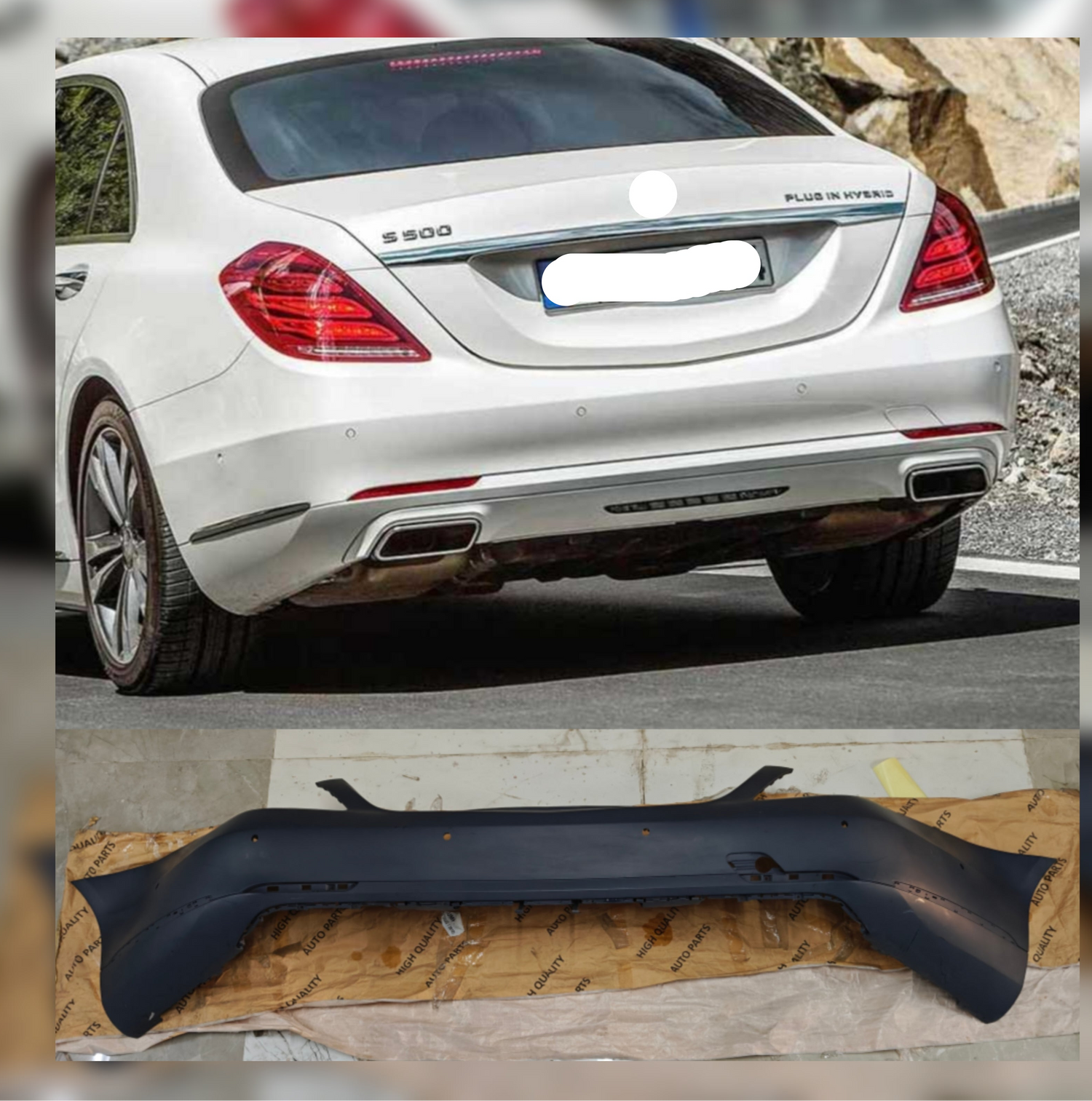 Rear Upper Bumper A2228850225 Compatible With MERCEDES-BENZ S-CLASS (W222) 2013-2017 No :- 17B
