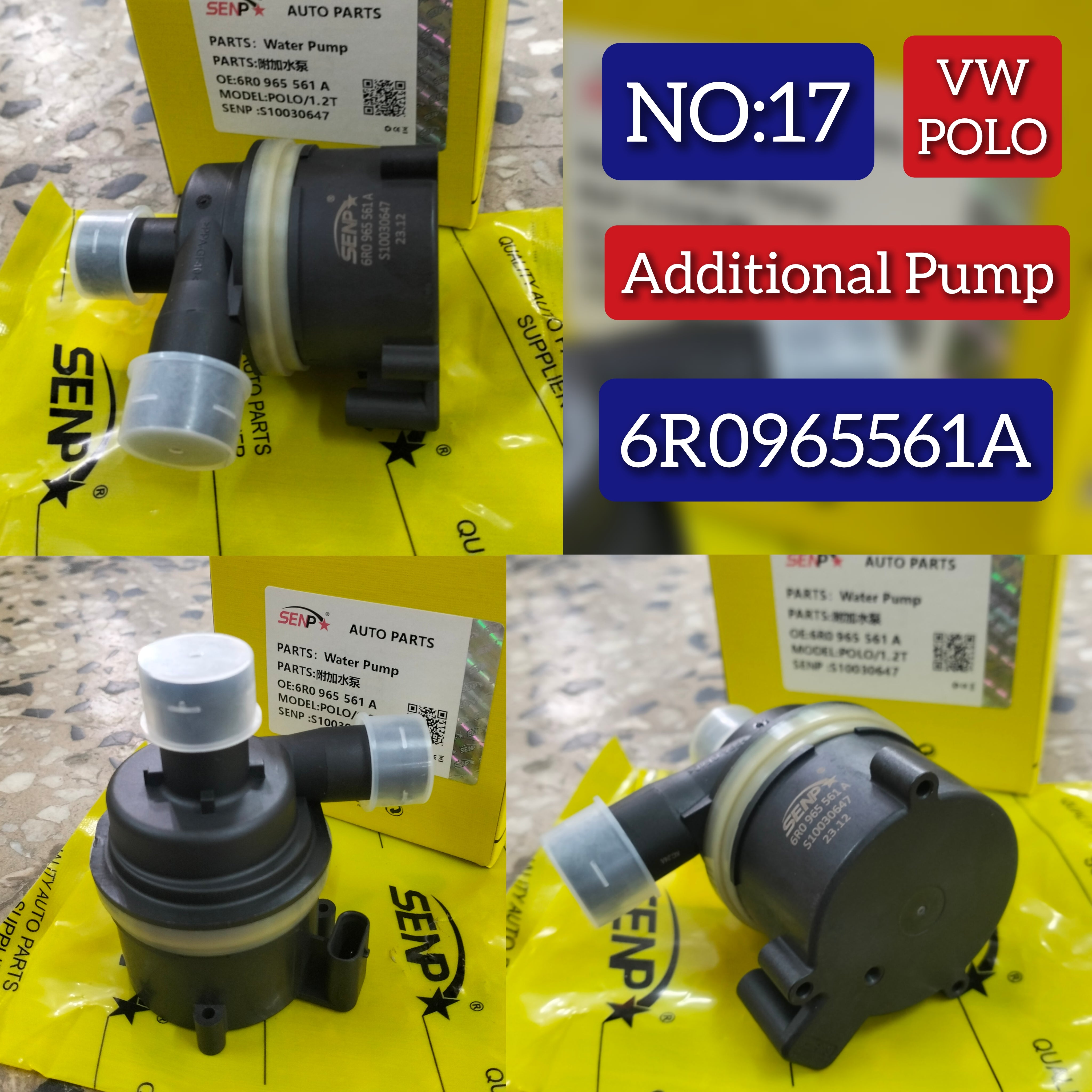 Auxiliary Water Pump 6R0965561A 6R0965561 Compatible with AUDI A4 A5 A6 A7 & VW PASSAT B7 (A32, A33) &  SKODA FABIA II (542) Tag No.17