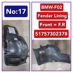 Front Right Fender Liner 51757302378 Compatible With BMW 7 Series F01 F02 F03 F04 Tag-FE-17