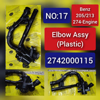 Elbow (Thermostat) 2742000115 2742003100 ASSY (PLASTIC) Compatible With MERCEDES-BENZ  C-CLASS W205 & E-CLASS W212 W213  Tag-E-17