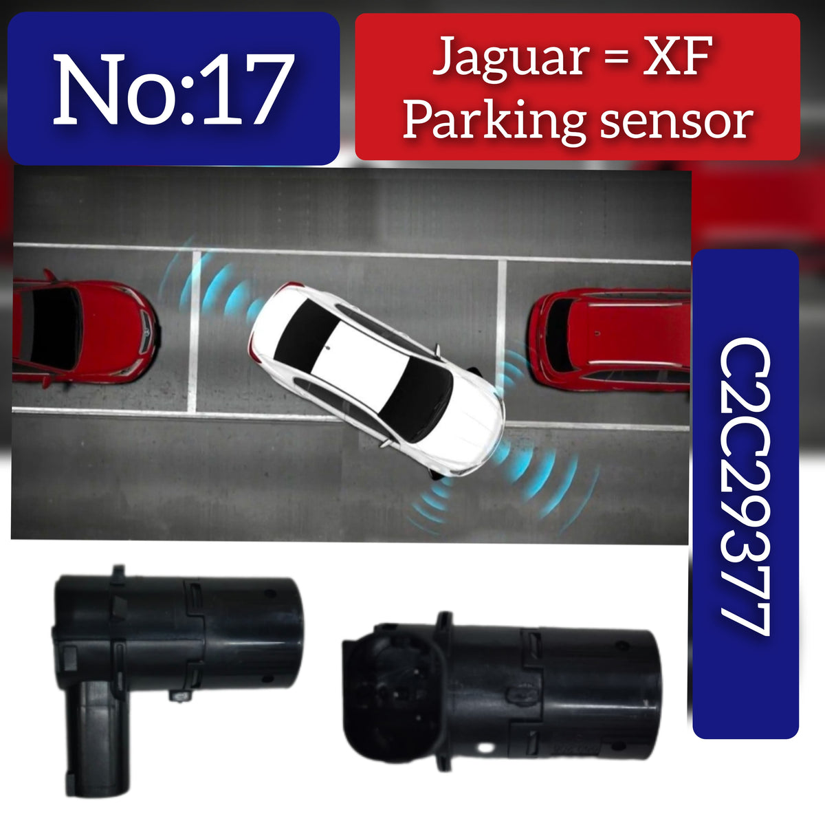 Parking Distance Control Sensors C2C29377 C2C7496 C2C21644 Compatible With JAGUAR XF I X250  Tag-PS-17