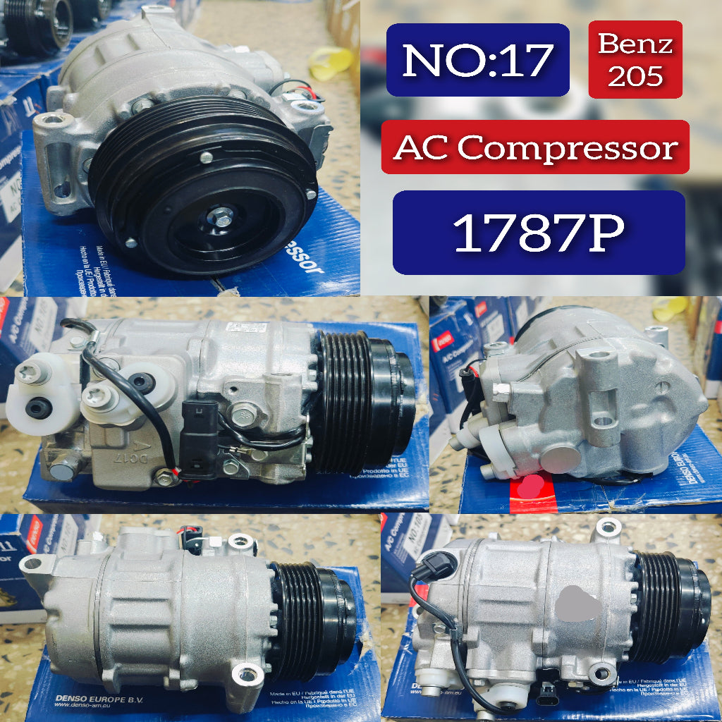 AC Compressor  1787P Compatible With Mercedes & Mercedes Benz & C CLASS W205 2016-2021 Tag.17