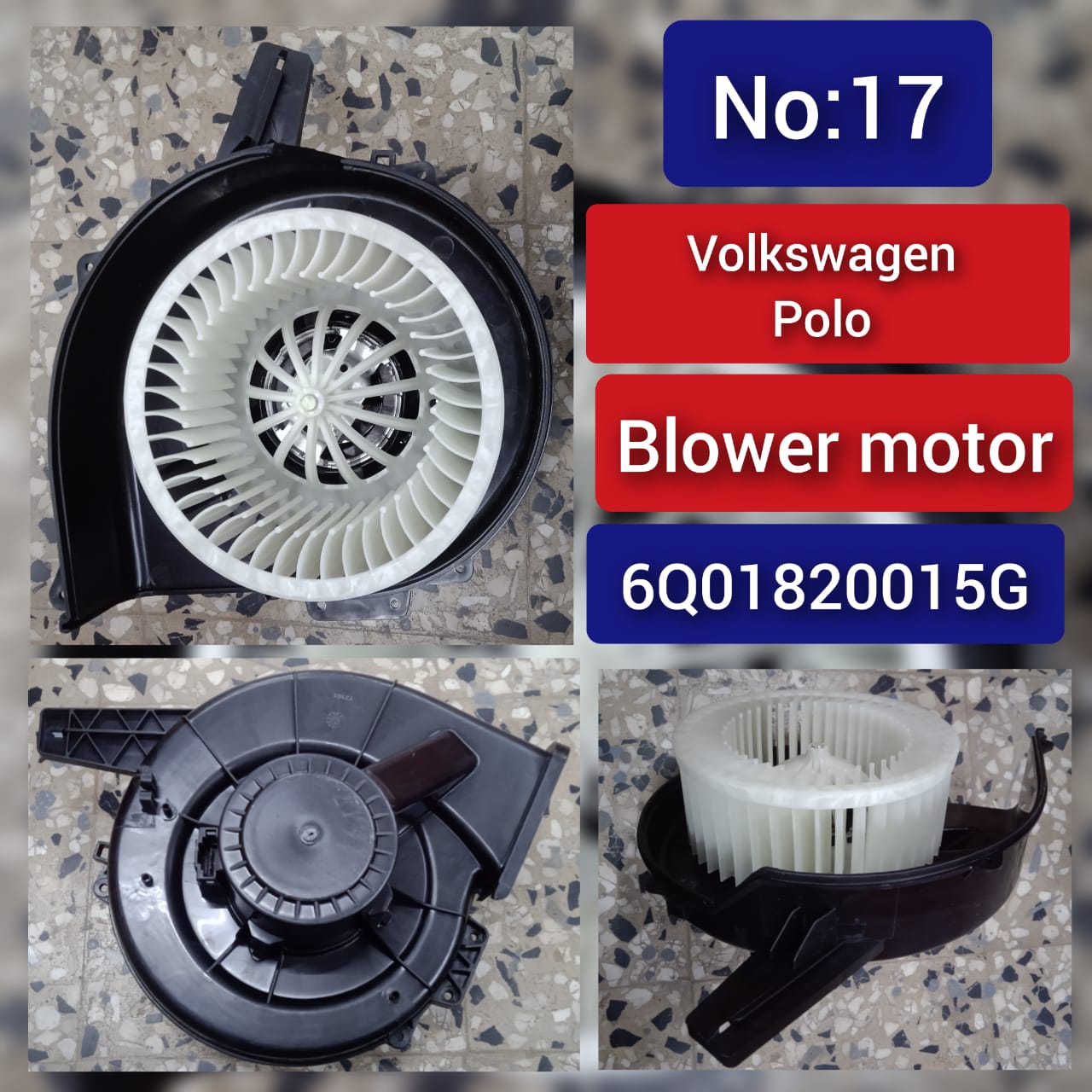 AC Heater Blower Motor 6Q1820015G 6Q182 0015 6Q1820015B 6Q1820015C 6Q1820015E 6Q1820015H Compatible with SKODA FABIA II (542) & VW POLO V (6R1, 6C1) Tag-BM-17