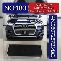 Matt Front Bumper Licence Plate Grill 4M0807287BMX3 Compatible With Audi Q7 4M (2016-2019) Tag No.180