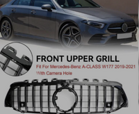 GTR Silver Chrome Show Grill Compatible With   Mercedes Benz A-Class W177  (2019-2023) Tag 111