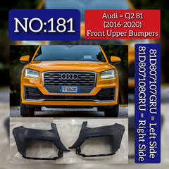 Front Upper Bumpers Left 81D807107GRU & Right 81D807108GRU Compatible With Audi Q2 81 (2016-2020) Tag No.181
